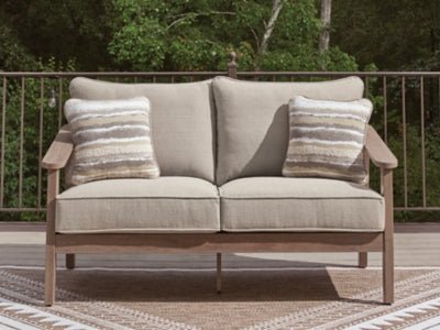Harmony Headlands Outdoor Loveseat with Cushion - Beige Loveseat modern furniture Contempo Furniture
