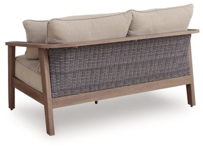 Harmony Headlands Outdoor Loveseat with Cushion - Beige Loveseat modern furniture Contempo Furniture