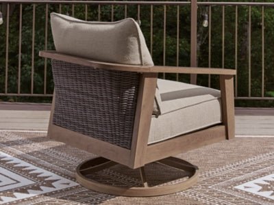 Harmony Headlands Outdoor Swivel Lounge with Cushion - Beige Swivel Chair modern furniture Contempo Furniture