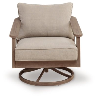 Harmony Headlands Outdoor Swivel Lounge with Cushion - Beige Swivel Chair modern furniture Contempo Furniture