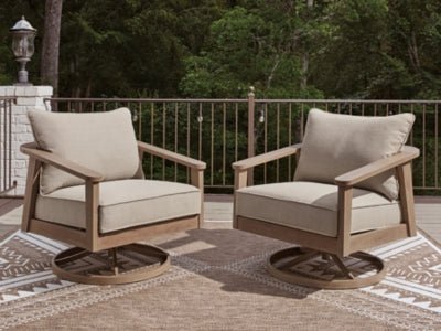 Harmony Headlands Outdoor Swivel Lounge with Cushion - Beige Swivel Chair modern furniture Contempo Furniture