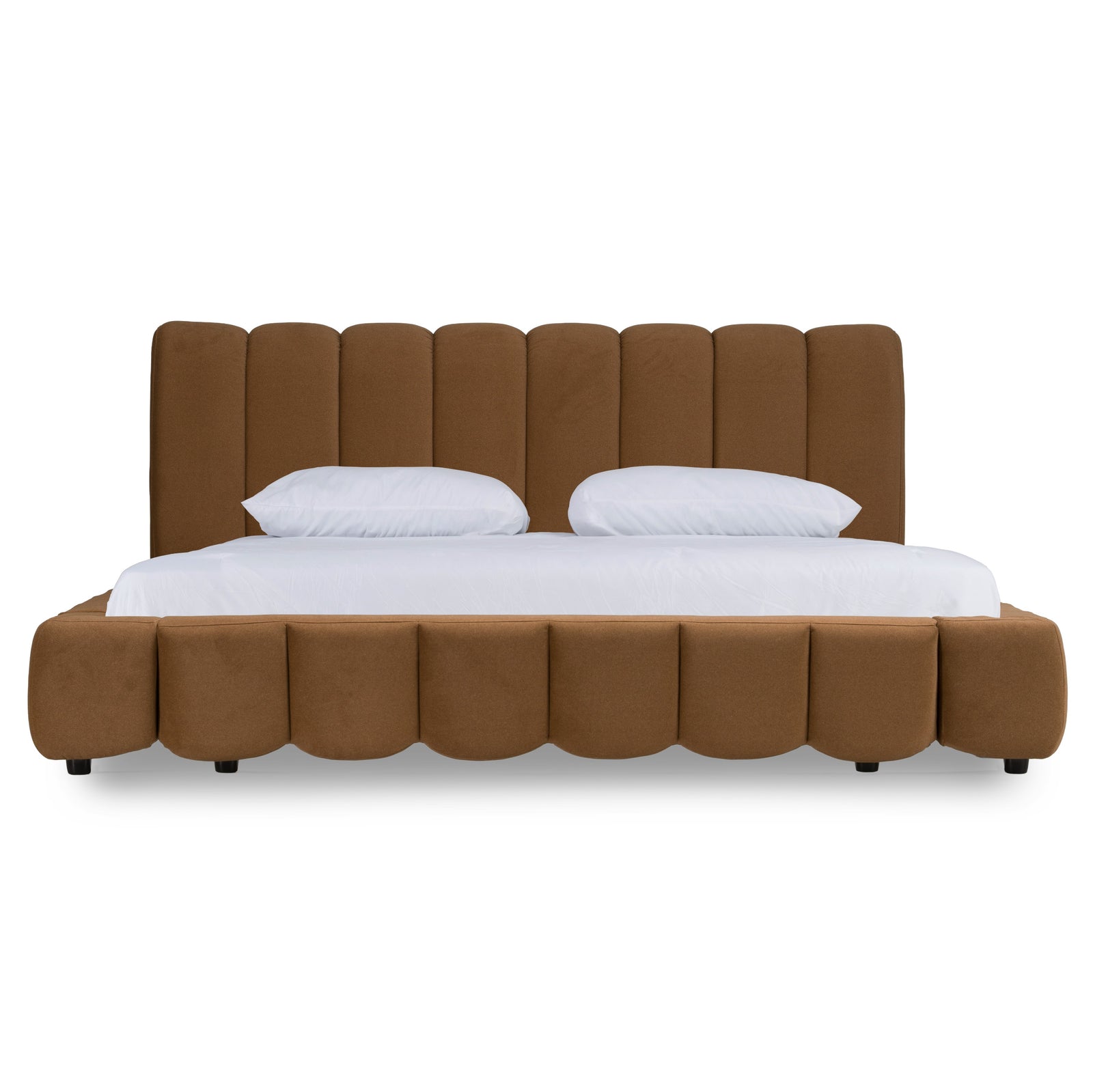 Harris  Roma - Modern Brown Fabric  Faux Travertine 4-Piece Bedroom Set