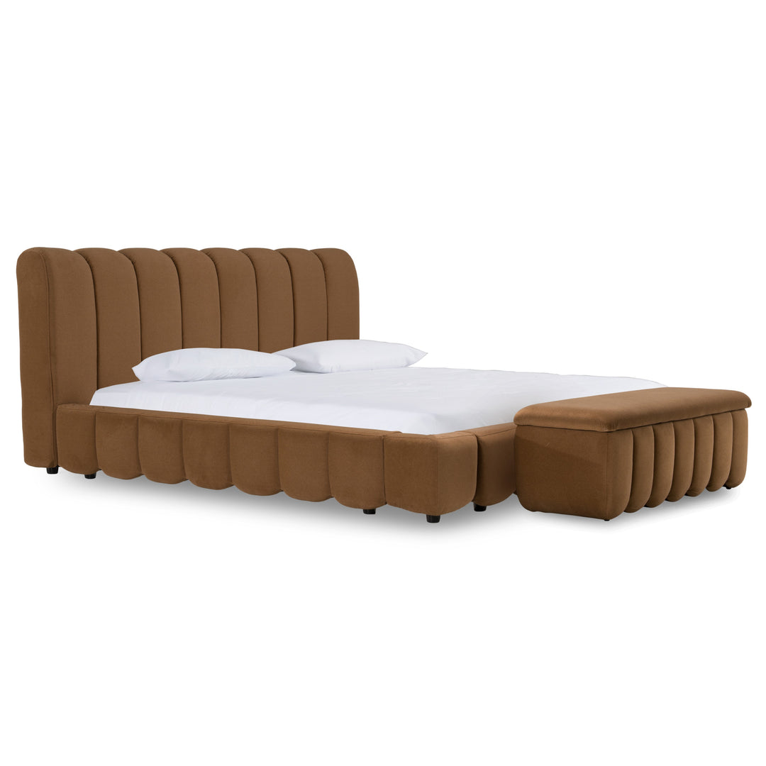 Harris - Modern Brown Fabric Bed