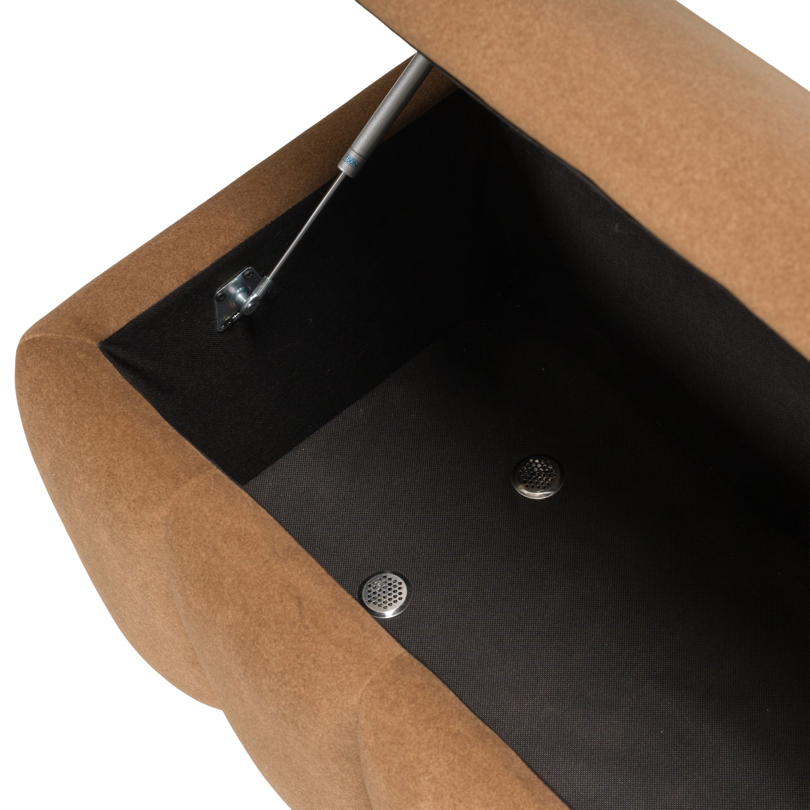 Harris - Modern Brown Fabric Bench with Storage