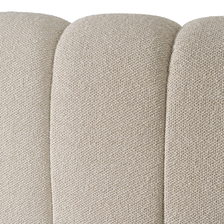 Queen Modrest Harris - Modern Off-White Fabric Bed