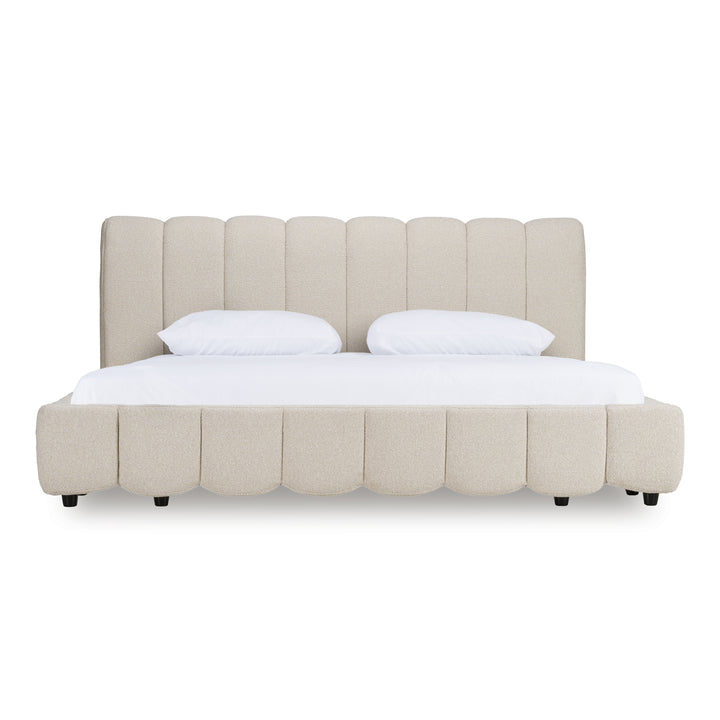 Harris  Modern OffWhite Fabric Bed