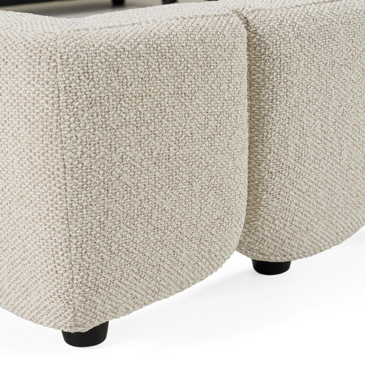 Harris  Modern OffWhite Fabric Bed