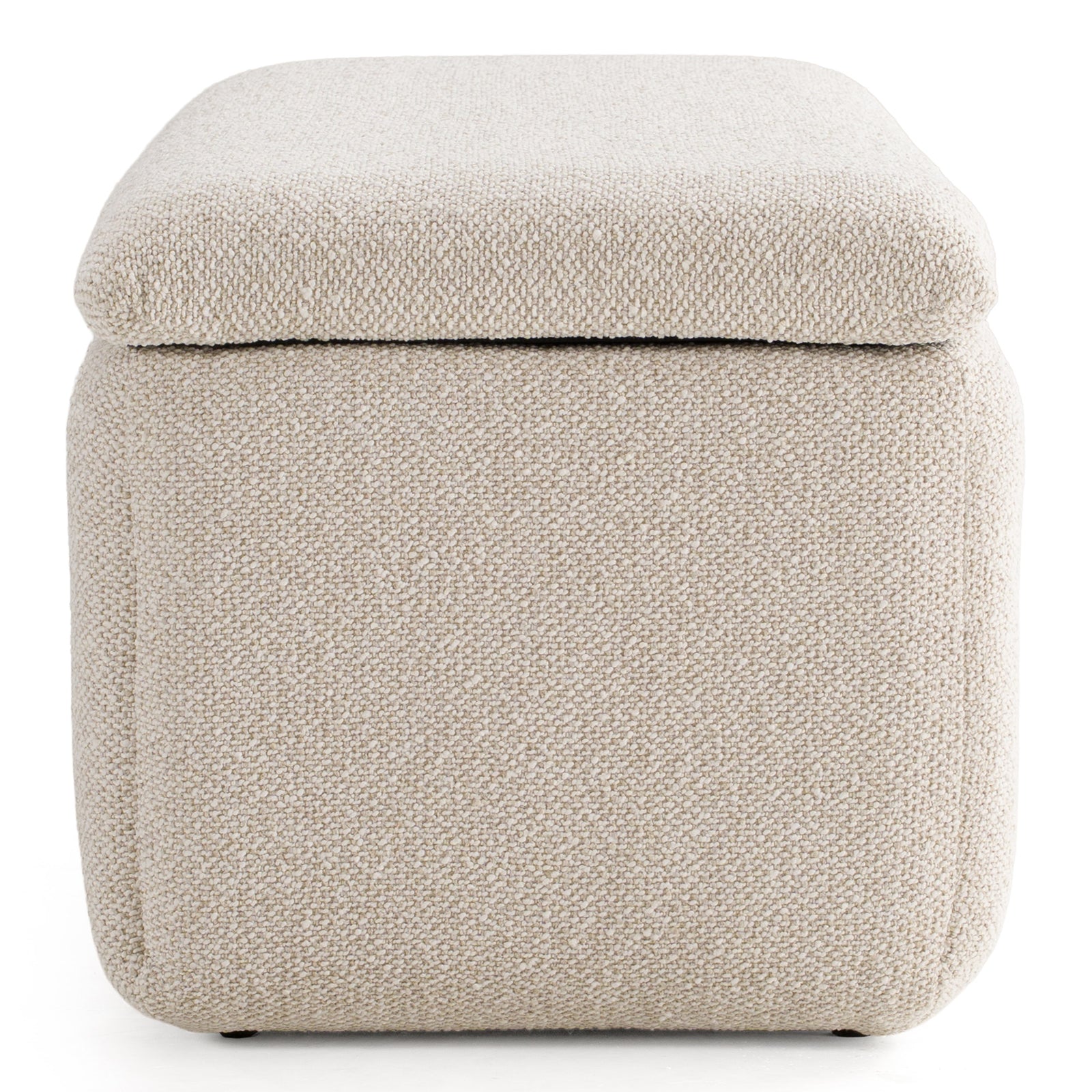 Harris - Modern Off-White Fabric Bench with Storage