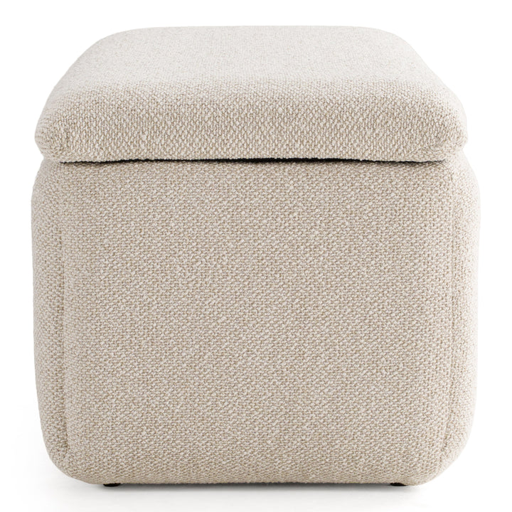 Harris - Modern Off-White Fabric Bench w/ Storage