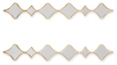Harriswood Accent Mirror Set (Set of 2) - Gold Accent Mirror modern furniture Contempo Furniture