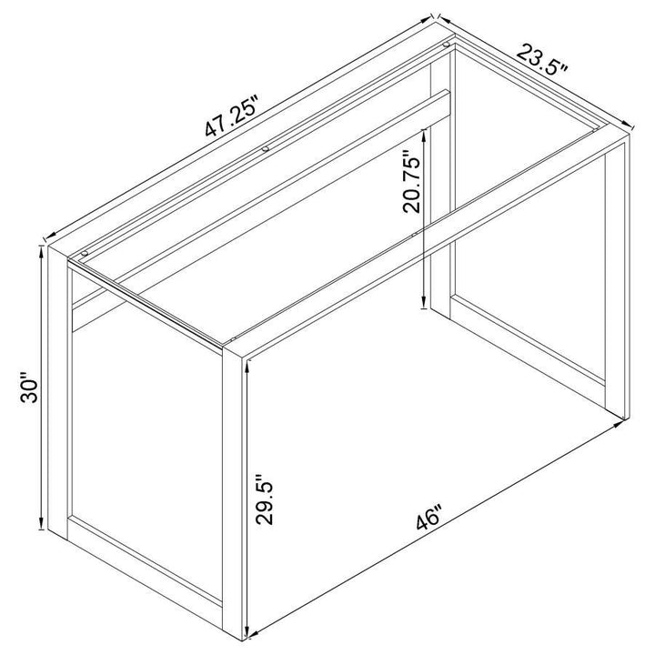 Hartford - Glass Top Writing Desk - Chrome Writing Desk modern furniture Contempo Furniture