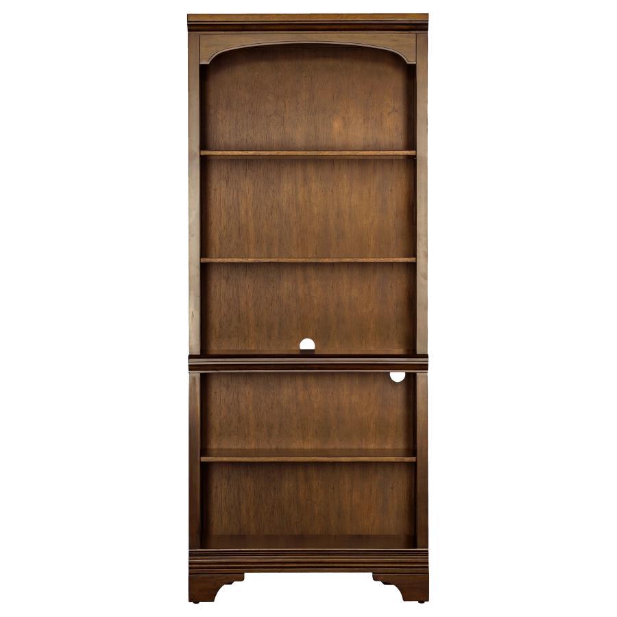 Hartshill - 5 - Shelf Bookcase - Burnished Oak Standard Bookcase modern furniture Contempo Furniture