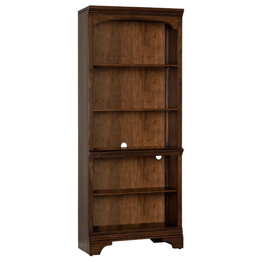 Hartshill - 5 - Shelf Bookcase - Burnished Oak Standard Bookcase modern furniture Contempo Furniture
