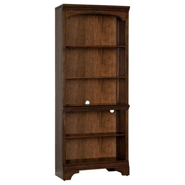 Hartshill - 5 - Shelf Bookcase - Burnished Oak Standard Bookcase modern furniture Contempo Furniture