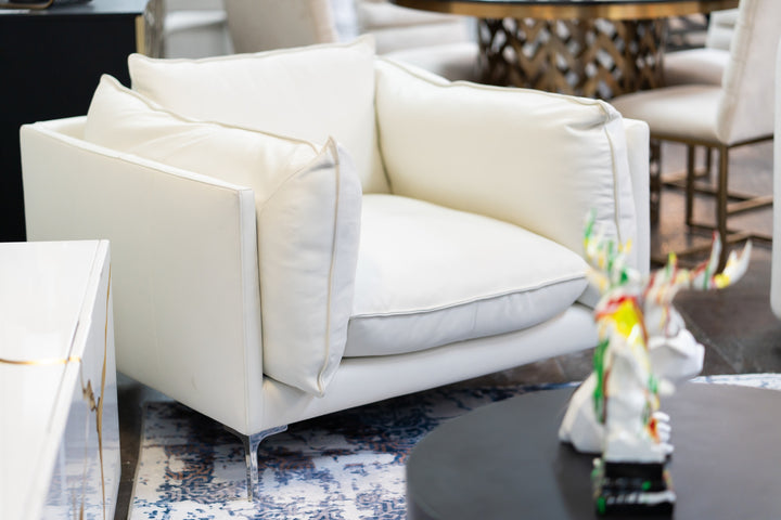 Harvest - Modern White Full Leather Chair