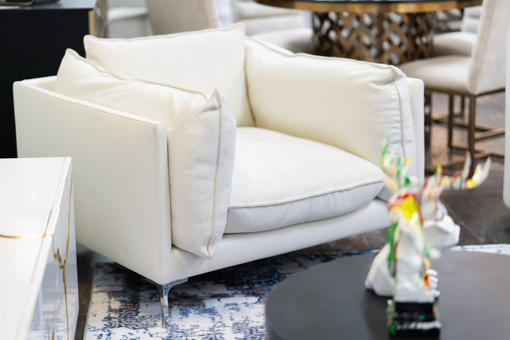 Harvest - Modern White Full Leather Chair