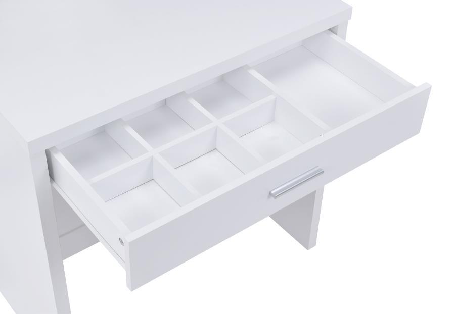 Harvey - Vanity Set With Lift - Top Stool - White Vanity Set modern furniture Contempo Furniture