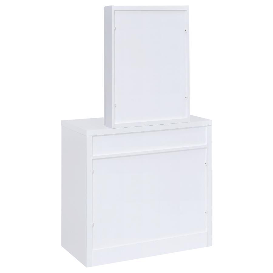 Harvey - Vanity Set With Lift - Top Stool - White Vanity Set modern furniture Contempo Furniture