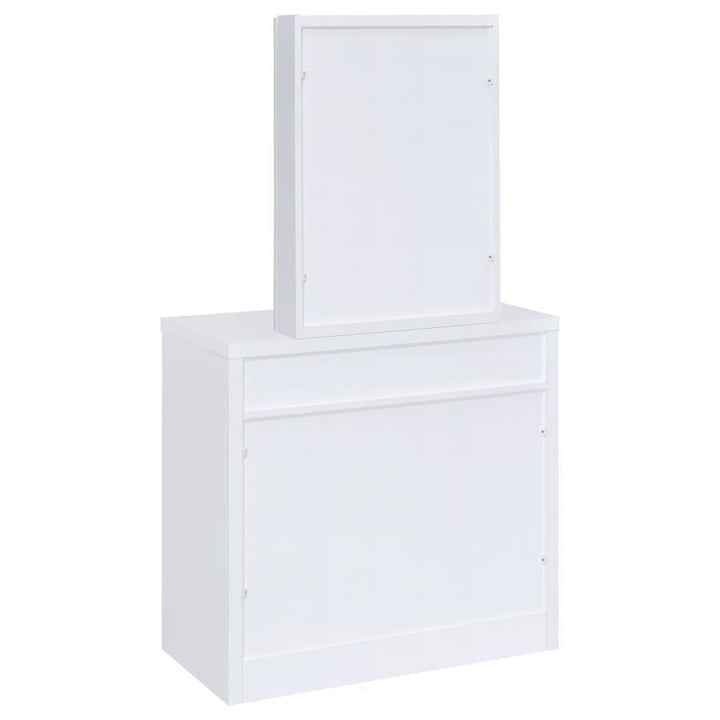 Harvey - Vanity Set With Lift - Top Stool - White Vanity Set modern furniture Contempo Furniture