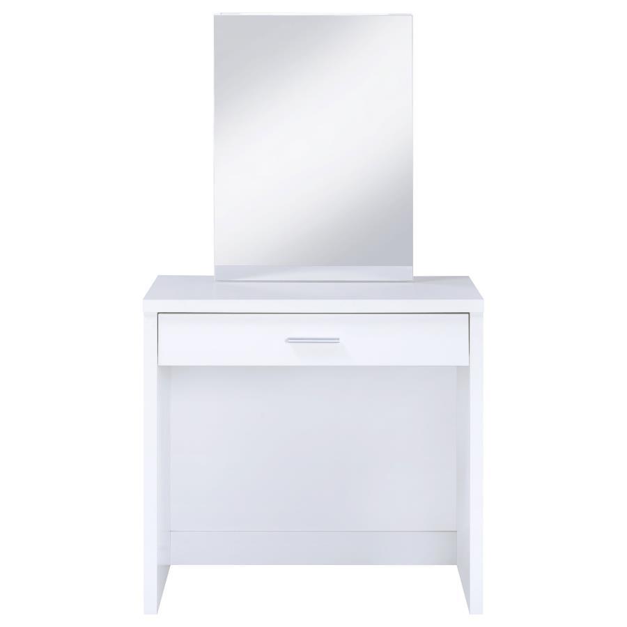 Harvey - Vanity Set With Lift - Top Stool - White Vanity Set modern furniture Contempo Furniture
