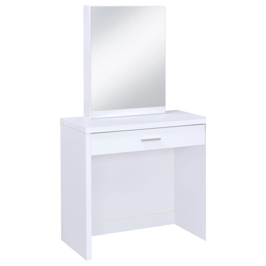 Harvey - Vanity Set With Lift - Top Stool - White Vanity Set modern furniture Contempo Furniture