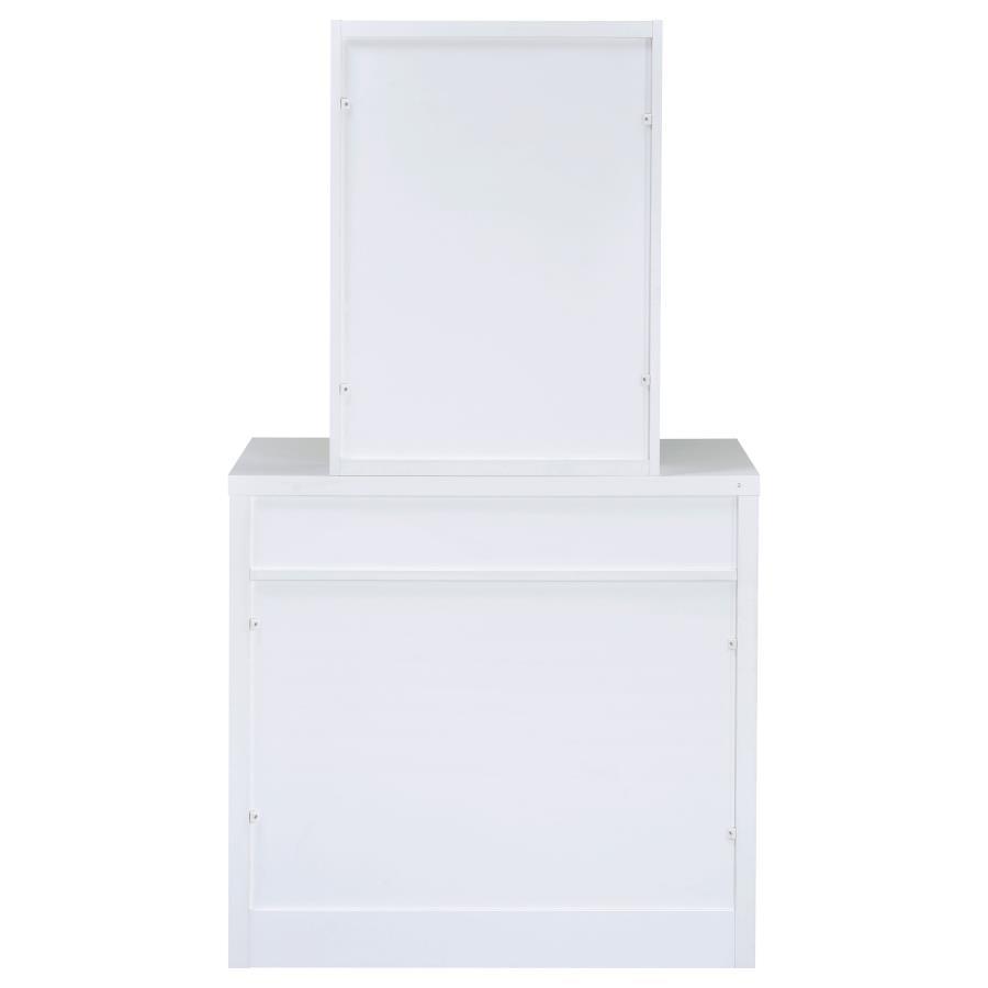 Harvey - Vanity Set With Lift - Top Stool - White Vanity Set modern furniture Contempo Furniture