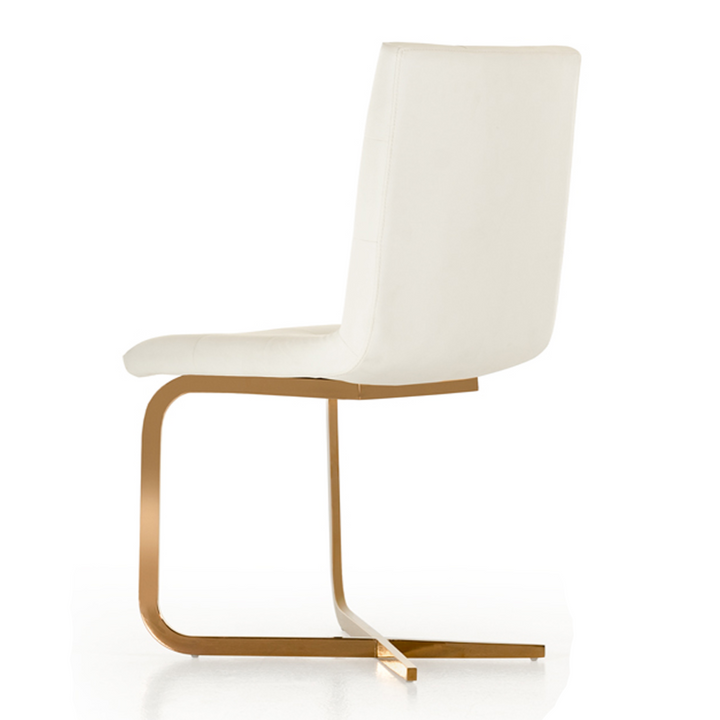 Haslet - Modern White &amp; Rosegold Dining Chair (Set of 2)