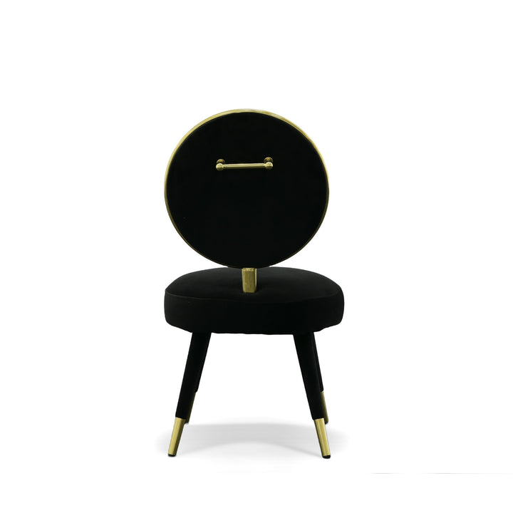 Haswell - Glam Black Velvet Accent Chair (Set of Two)