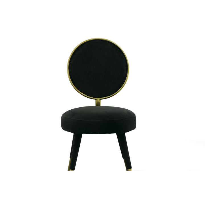 Haswell - Glam Black Velvet Accent Chair (Set of Two)