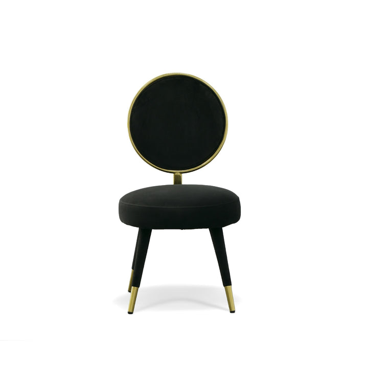 Haswell - Glam Black Velvet Accent Chair (Set of Two)