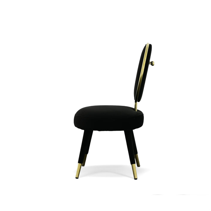 Haswell - Glam Black Velvet Accent Chair (Set of Two)