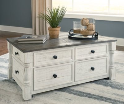 Havalance Lift - Top Coffee Table - White Cocktail Table modern furniture Contempo Furniture
