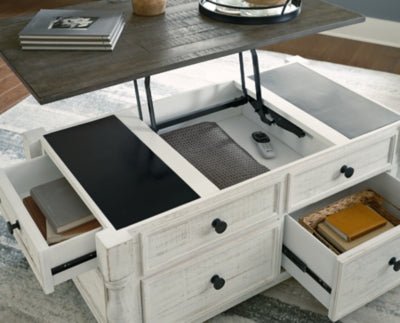 Havalance Lift - Top Coffee Table - White Cocktail Table modern furniture Contempo Furniture