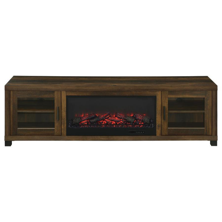 Havering - 71" TV Stand Fireplace Media Console - Dark Pine Fireplace TV Stand modern furniture Contempo Furniture