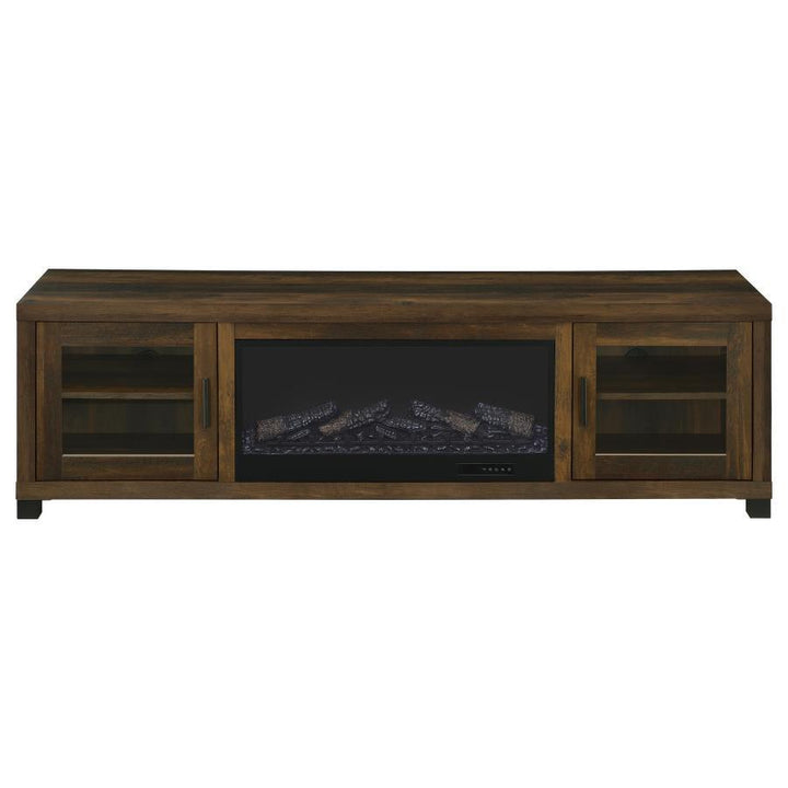 Havering - 71" TV Stand Fireplace Media Console - Dark Pine Fireplace TV Stand modern furniture Contempo Furniture