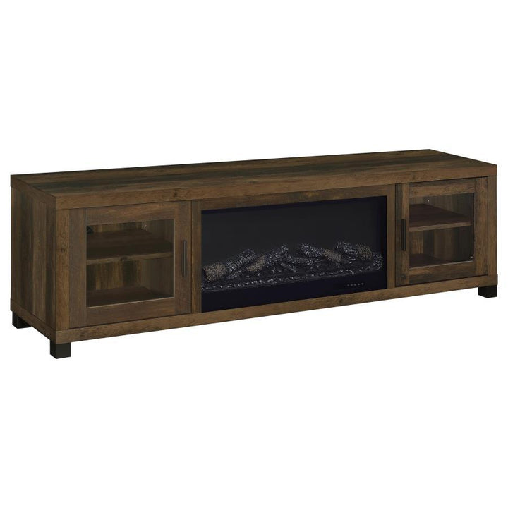 Havering - 71" TV Stand Fireplace Media Console - Dark Pine Fireplace TV Stand modern furniture Contempo Furniture