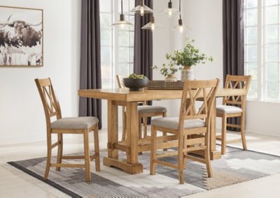 Havonplane Counter Height Barstool - Light Brown Stool Set modern furniture Contempo Furniture