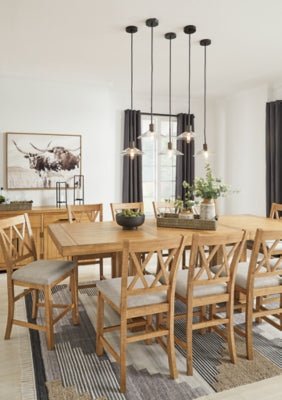 Havonplane Counter Height Dining Extension Table - Light Brown Counter Table modern furniture Contempo Furniture