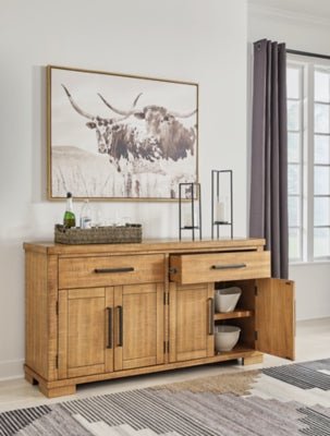 Havonplane Dining Server - Light Brown Server modern furniture Contempo Furniture