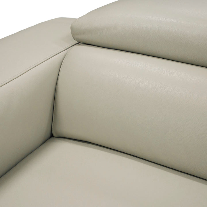 Hawkey - Contemporary Light Grey Leather LAF Chaise Sectional Sofa