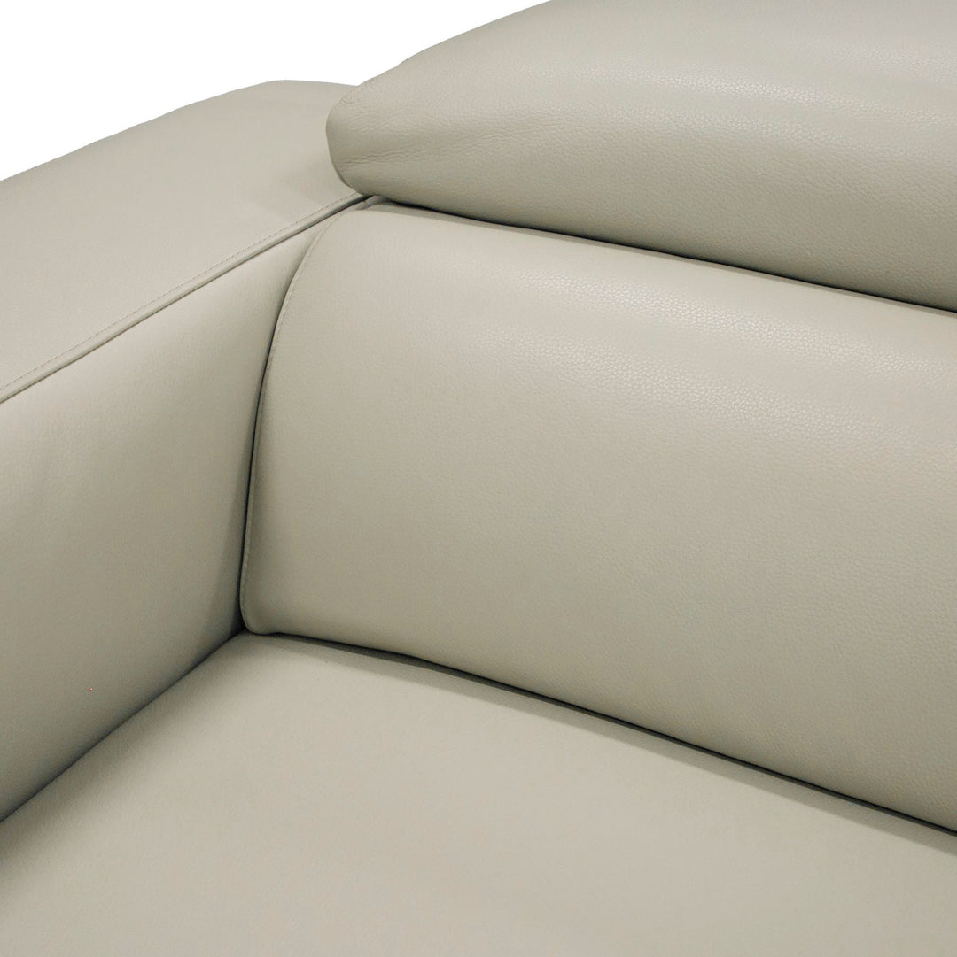 Hawkey - Contemporary Light Grey Leather LAF Chaise Sectional Sofa