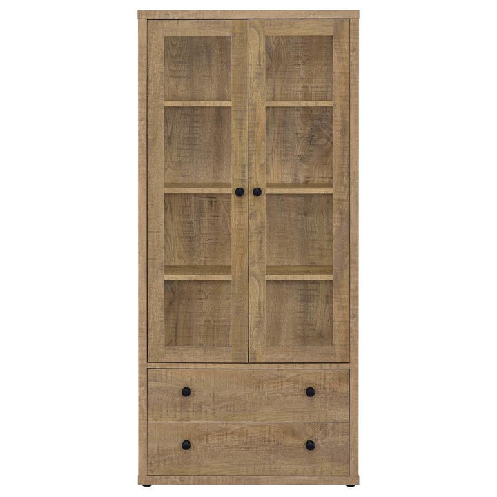 Hawthorne - 4 - Shelf Glass Door Tall Cabinet With Drawers - Mango Display Cabinet modern furniture Contempo Furniture