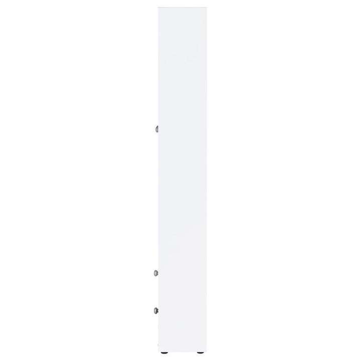 Hawthorne - 4 - Shelf Glass Door Tall Cabinet With Drawers - White Display Cabinet modern furniture Contempo Furniture