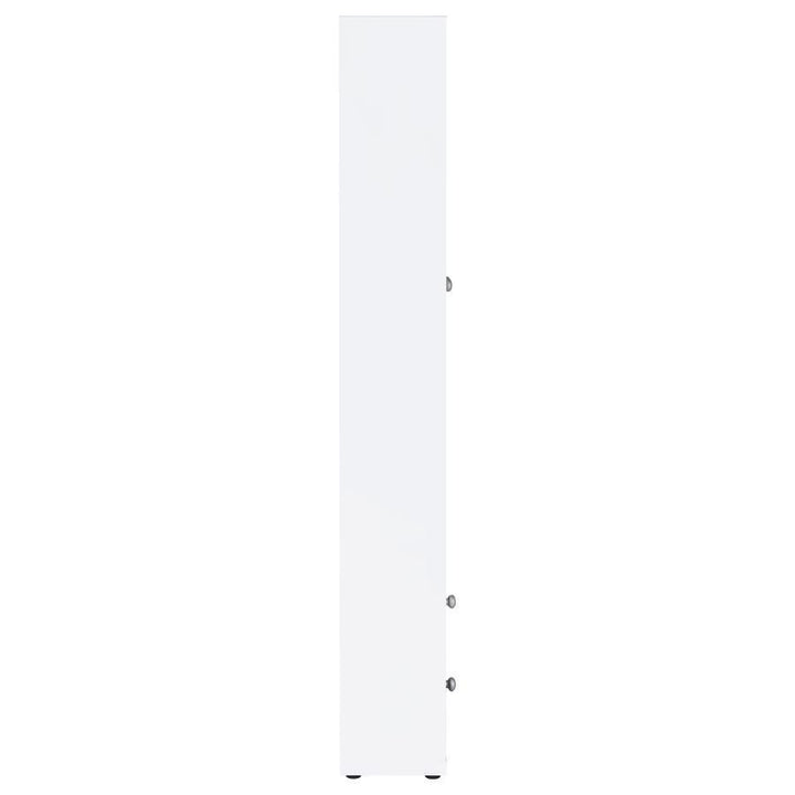 Hawthorne - 4 - Shelf Glass Door Tall Cabinet With Drawers - White Display Cabinet modern furniture Contempo Furniture