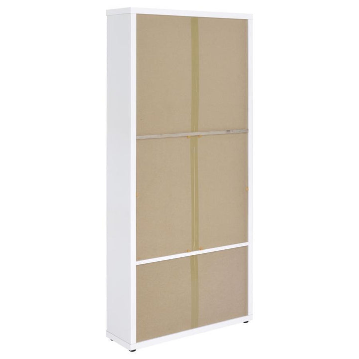 Hawthorne - 4 - Shelf Glass Door Tall Cabinet With Drawers - White Display Cabinet modern furniture Contempo Furniture