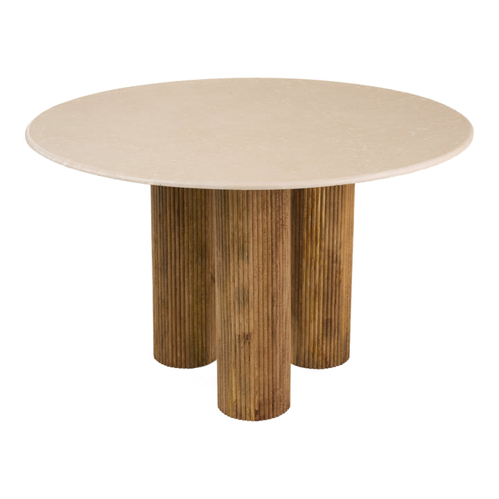 Hayden - Modern Marble + Wood Round Dining Table