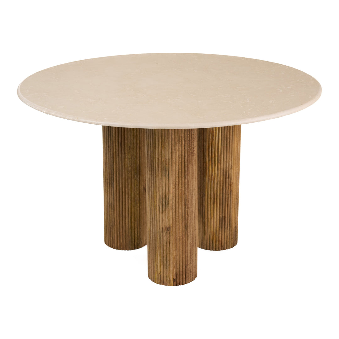 Hayden - Modern Marble + Wood Round Dining Table