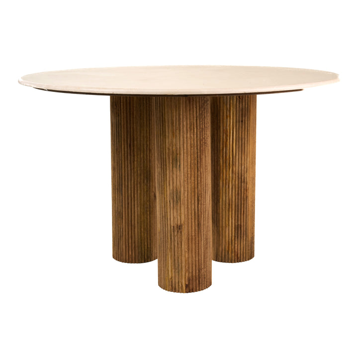 Hayden - Modern Marble + Wood Round Dining Table
