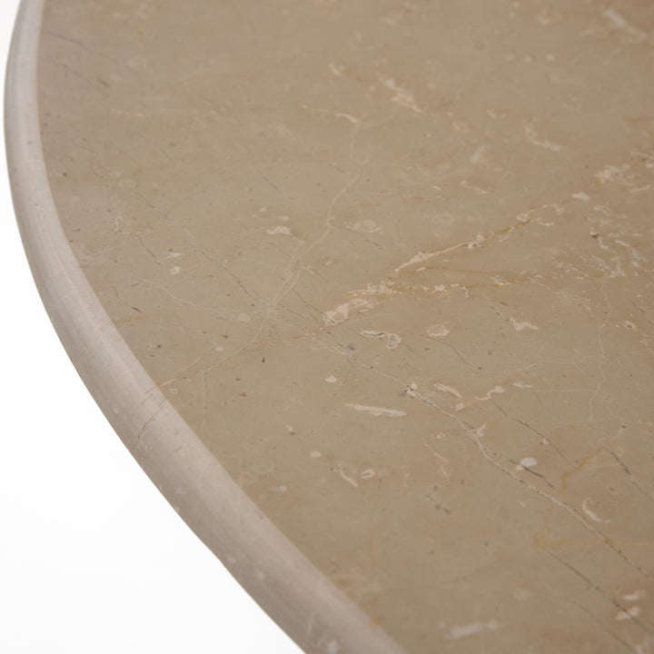 Hayden - Modern Marble + Wood Round Dining Table