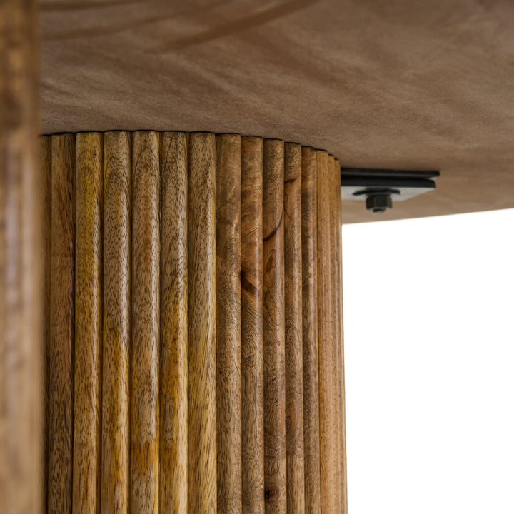 Hayden - Modern Marble + Wood Round Dining Table